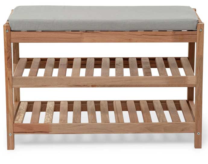 Cipelarnik sa klupom bienWood BIE7005 Sivi jastuk - dodatni pogled