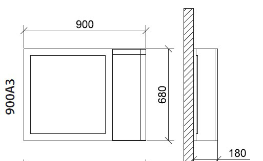 Roper ogledalo sa ormarićem i rasvetom 900A3 Andrea - dodatni pogled