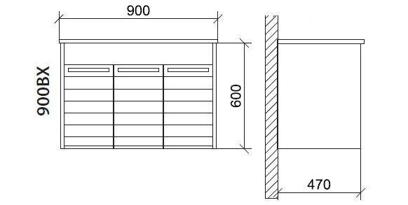 Roper ormarić sa lavaboom Marina VENUS 90 900BX - dodatni pogled