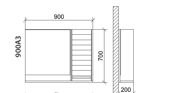 Roper ogledalo sa ormarićem i rasvetom 600A3 Marina - dodatni pogled