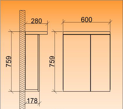 Roper ogledalo sa ormarićem i rasvetom Tea 600A3 - dodatni pogled