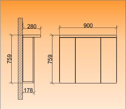 Roper ogledalo sa ormarićem i rasvetom Tea 900A3 - dodatni pogled