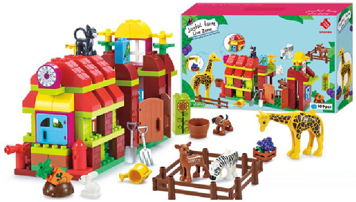 Smoneo 55015 Dečije kocke Plastične kocke FARMA 109 kom. 876009 - dodatni pogled