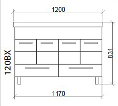 Roper ormarić sa dva lavabooa Nada 120BX - dodatni pogled
