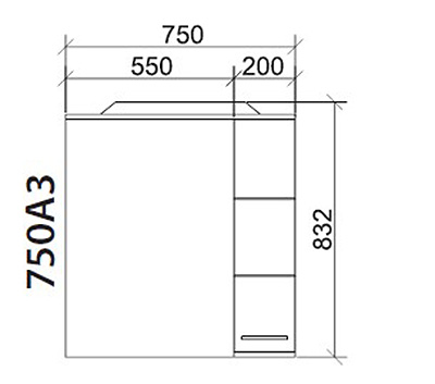 Roper ogledalo sa ormarićem i rasvetom Nada 750A3 - dodatni pogled