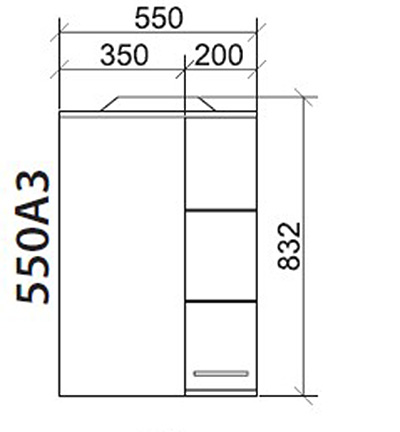 Roper ogledalo sa ormarićem i rasvetom Nada 550A3 - dodatni pogled