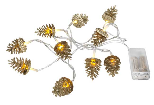 Novogodišnje lampice u obliku šišarki 10 LED - dodatni pogled