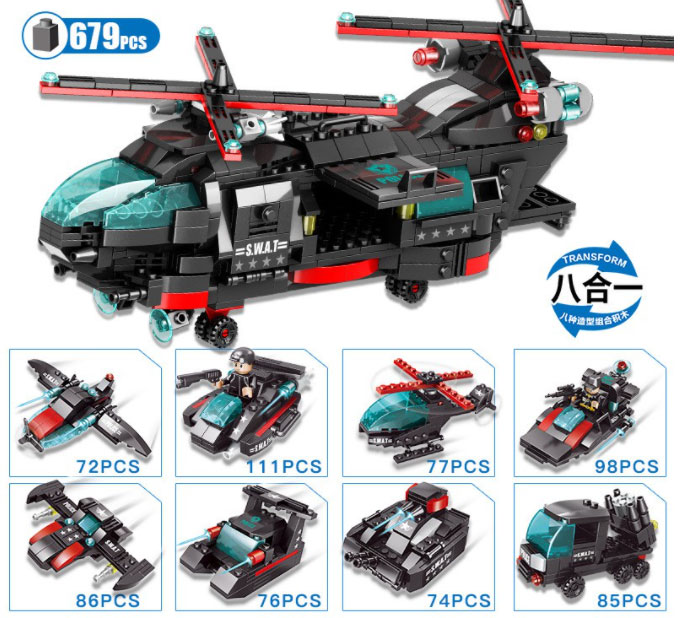 Lele Brother Dečije kocke Plastične kocke HELIKOPTER 876015 - dodatni pogled