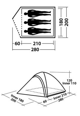 Šator za tri osobe Meteor 300 300158 - dodatni pogled