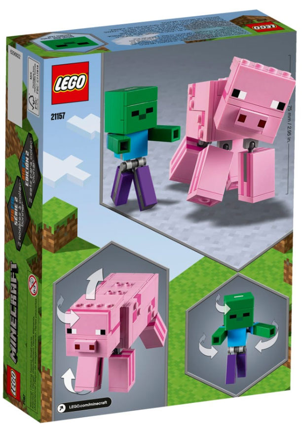 LEGO® Kocke Minecraft BigFig Pig i beba zombi 21157 - dodatni pogled