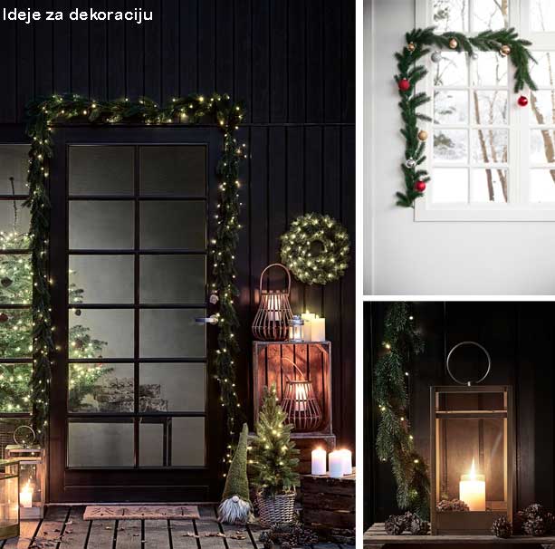 Novogodišnja Girlanda Sa 3D Iglicama - 180 cm Tamno Zelena - dodatni pogled