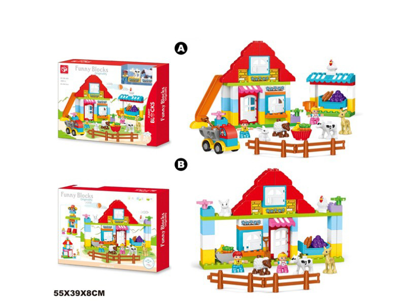 Dečije kocke Plastične kocke FARMA Životinje 85 delova 876035 - dodatni pogled