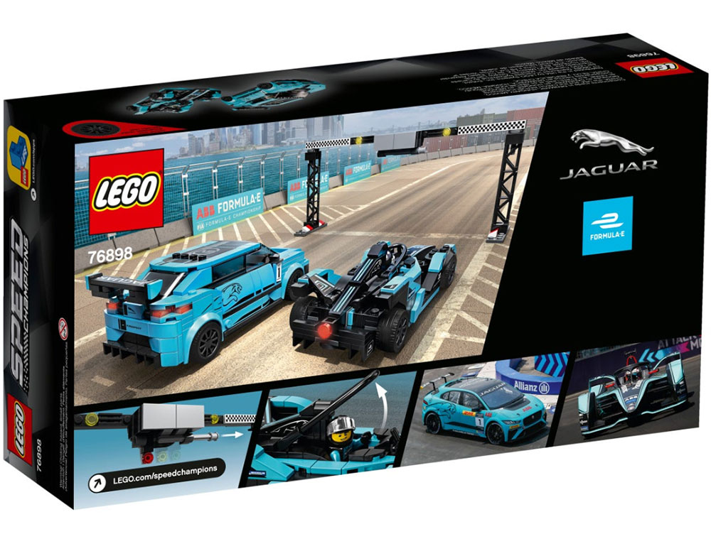 LEGO® Kocke Speed Champions - Automobili Formula E Panasonic Jaguar Racing GEN2 i Jaguar I-PACE eTROPHY 76898 - dodatni pogled
