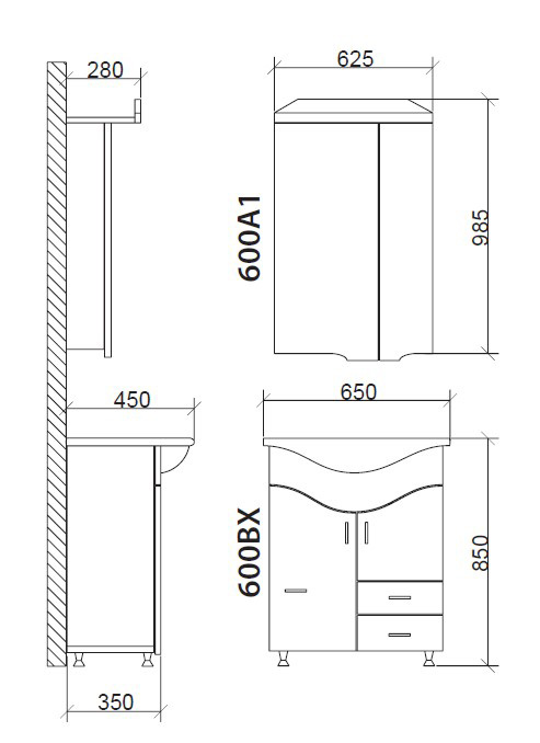 Roper ormarić sa lavaboom Sofi 600BX - dodatni pogled