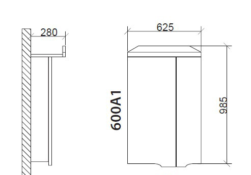 Roper ogledalo sa ormarićem i rasvetom Sofi 600A1 - dodatni pogled