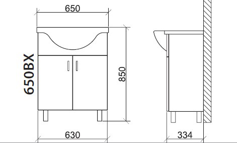 Roper ormarić sa lavaboom Ekonomik 650BX - dodatni pogled