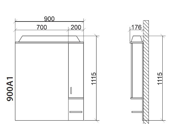 Roper ogledalo sa ormarićem i rasvetom Classic 900A1 - dodatni pogled