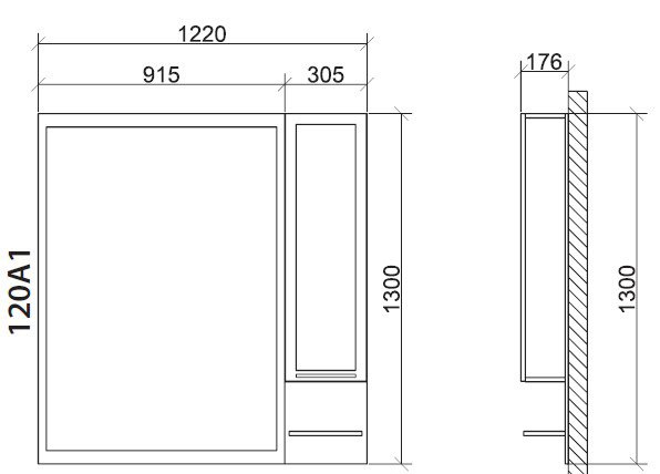 Roper ogledalo sa ormarićem i rasvetom Classic 120A1 - dodatni pogled
