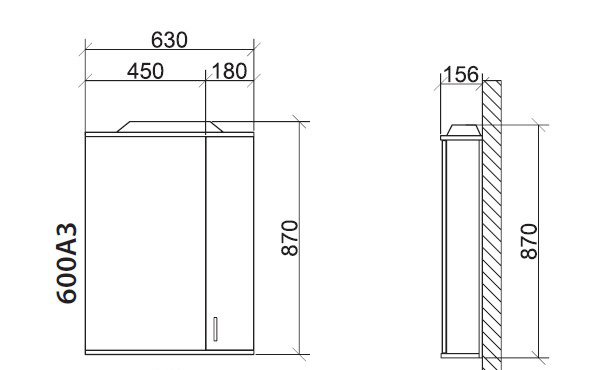 Roper ogledalo sa ormarićem i rasvetom Classic 600A3 - dodatni pogled