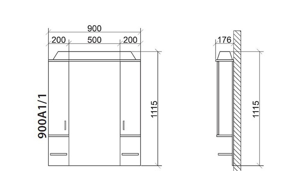 Roper ogledalo sa ormarićem i rasvetom Classic 900A1-1 - dodatni pogled