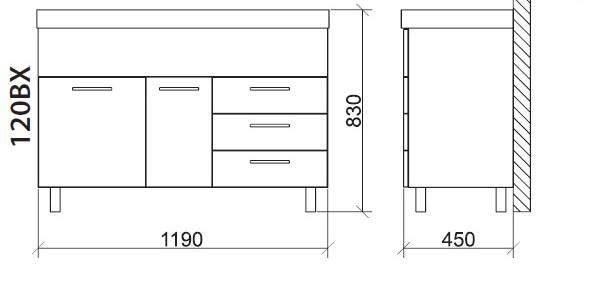 Roper ormarić sa lavaboom Classic 120BX - dodatni pogled