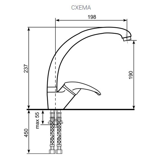 Jednoručna slavina za granitne sudopere Ulgran U007 siva - dodatni pogled