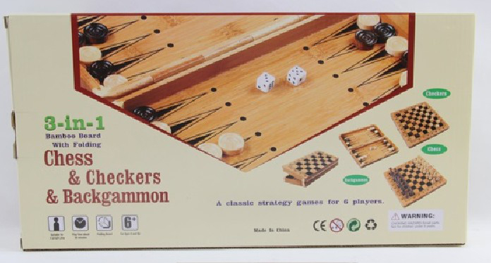 Društvena igra 3 u 1  DAME-ŠAH-BEKGEMON 269 882022 - dodatni pogled