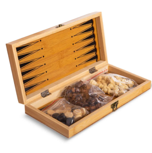 Društvena igra 3 u 1  DAME-ŠAH-BEKGEMON 272 882023 - dodatni pogled