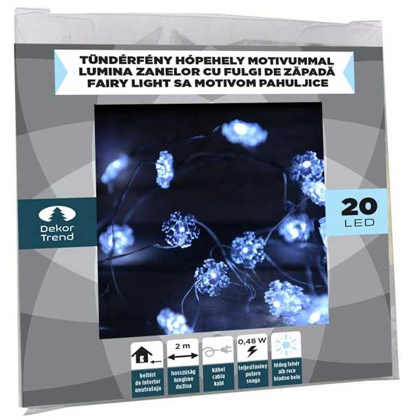 Novogodišnje lampice Pahuljice 20 LED KDE 321 - dodatni pogled