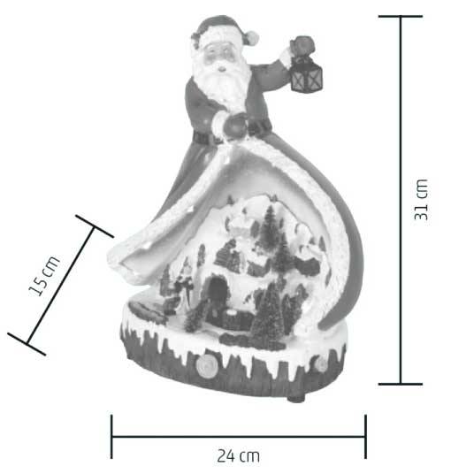 Novogodišnja svetleća diorama Deda Mraz DRM13 - dodatni pogled