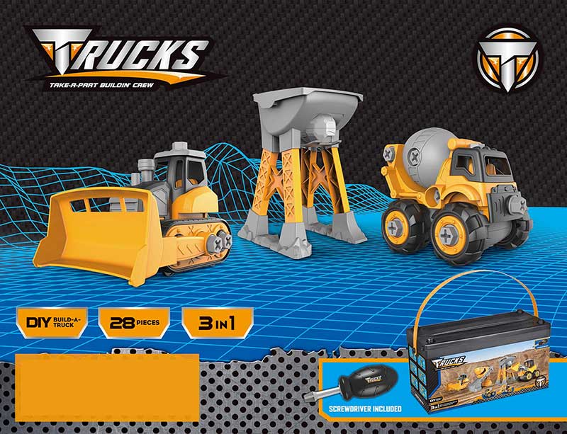 Igračka za decu 3 Kamiona na sklapanje 28delova I03000767 3831000300671 - dodatni pogled