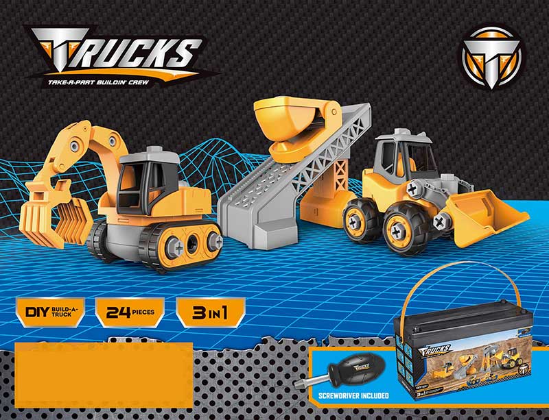 Igračka za decu 3 u 1 Kamion na sklapanje 24dela I03000769 3831000300695 - dodatni pogled