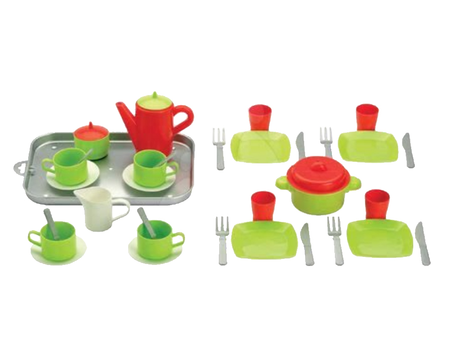 ECOIFFIER Posuđe i poslužavnik 34 dela Role-play SM000972 - dodatni pogled