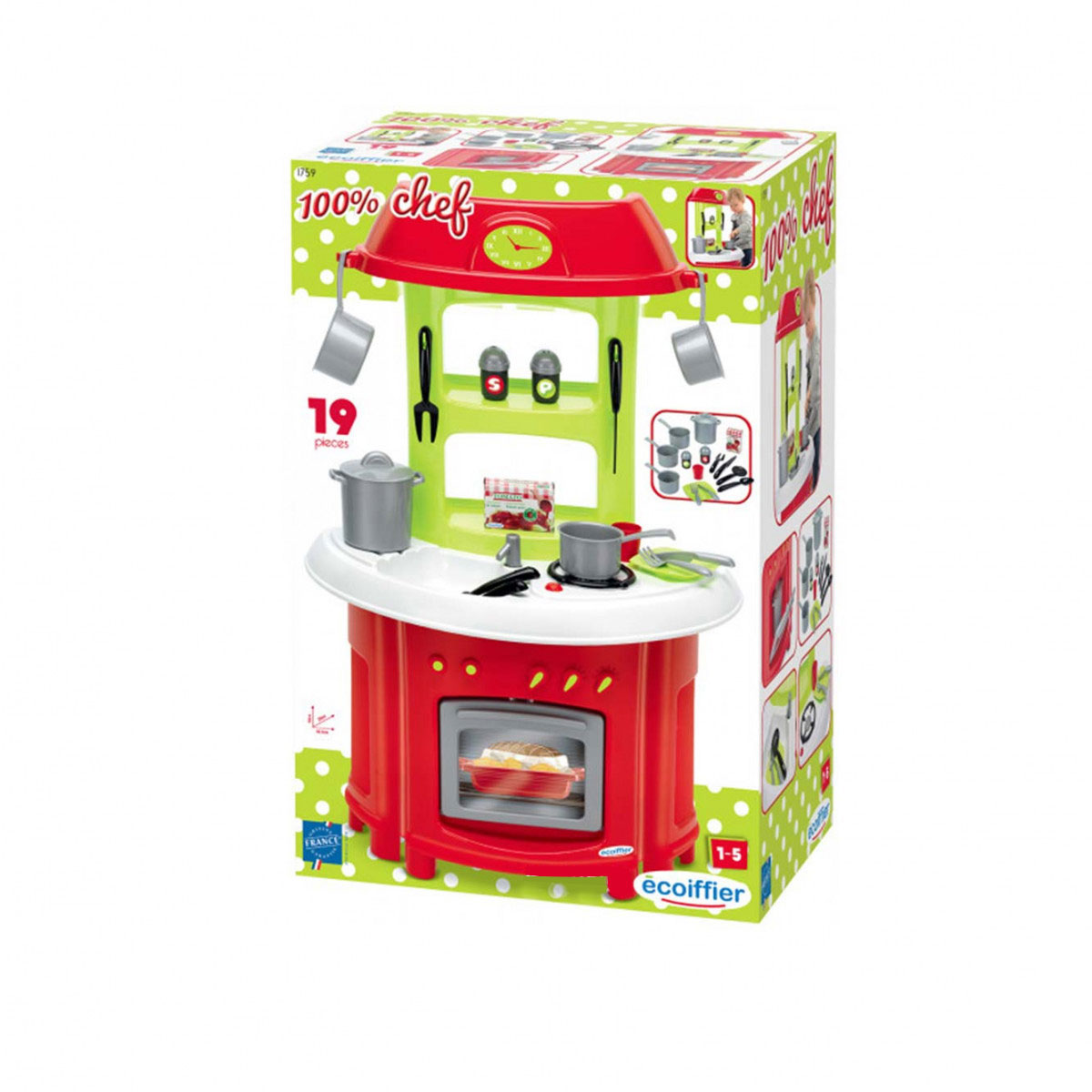 ECOIFFIER Chef - Francuska kuhinjica Igračka Kuhinja 19 delova Role-play SM001759 - dodatni pogled