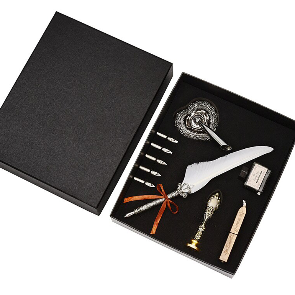 Set za pisanje i kaligrafiju Srebrno Belo Pero - dodatni pogled