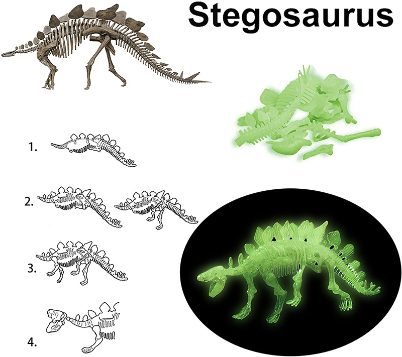 BEST LUCK Set 3D svetleći dinosaurus STEGOSAURUS BE699808 - dodatni pogled