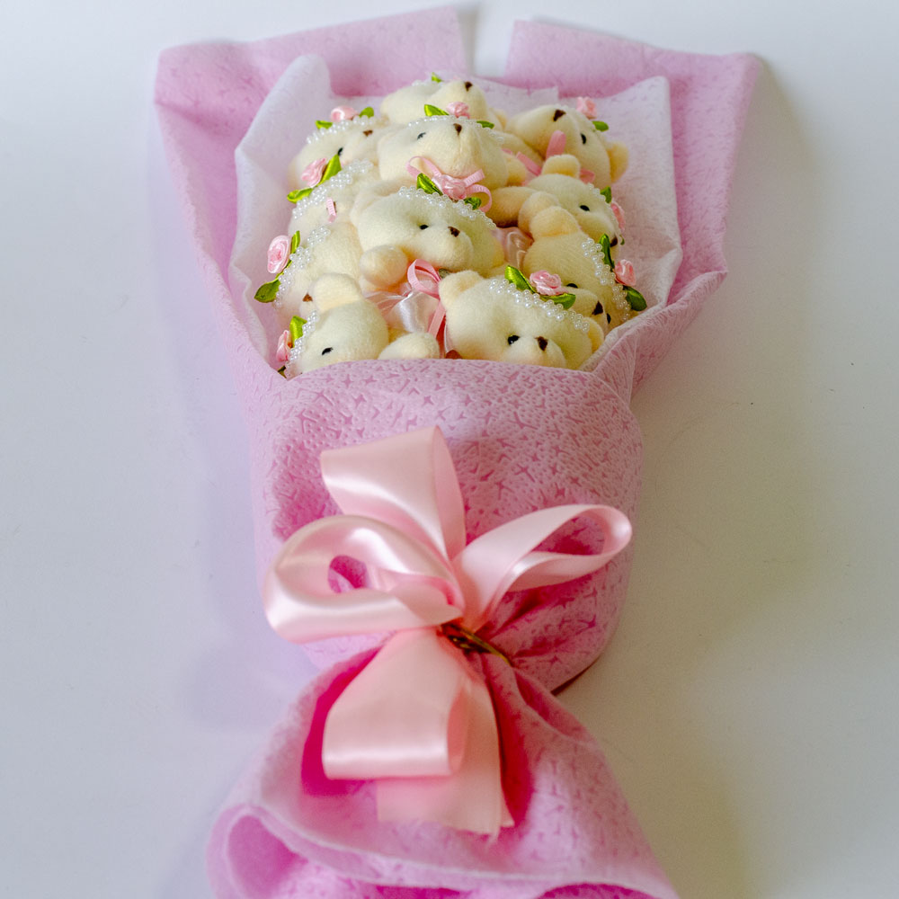 Teddy Bear Buket Roze - dodatni pogled