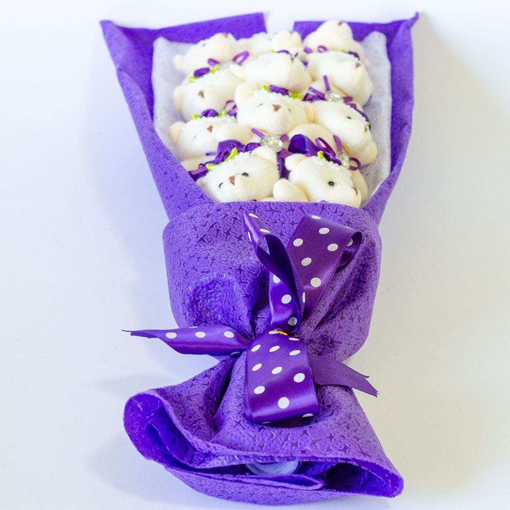 Teddy Bear Buket Ljubičasti - dodatni pogled