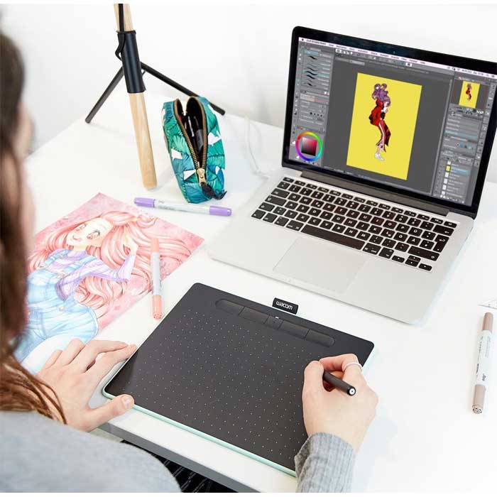 Grafička tabla Wacom Intuos M Bluetooth Pistachio CTL-6100WLE-N - dodatni pogled