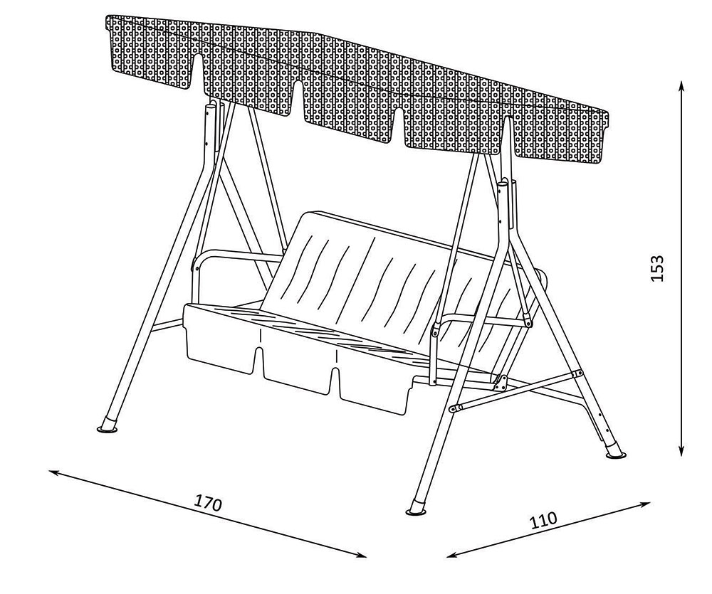 Ljuljaška Za Dvorište - Trosed - Crveno Sive Pruge - dodatni pogled