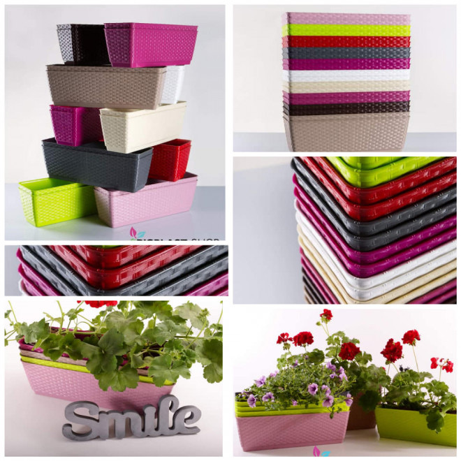 Žardinjera sa tacnom i rupama 50 cm kivi zelena - dodatni pogled