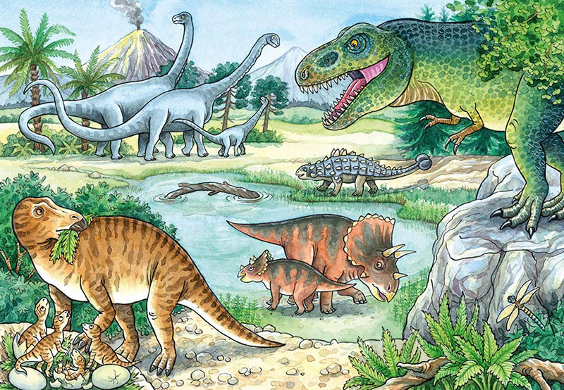 Puzzle 2x24 dela Dinosaurusi i njihovo stanište Ravensburger 05128 - dodatni pogled