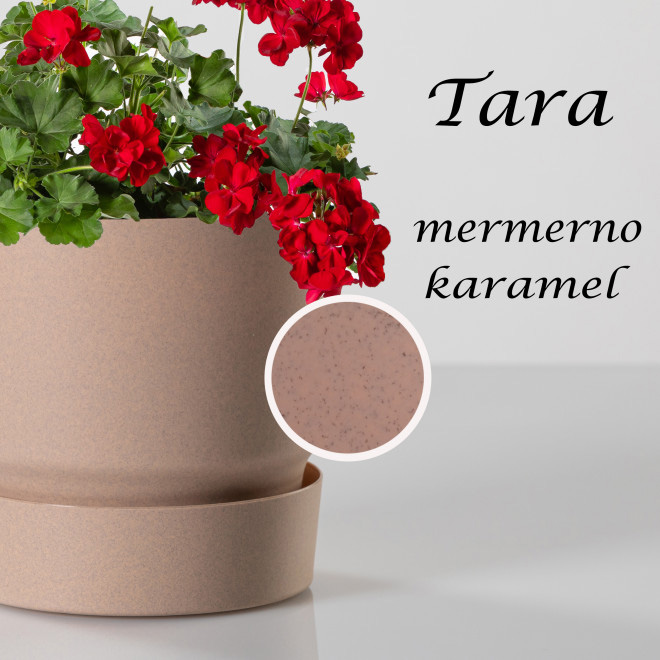Tara saksija 17cm mermerno karamel - dodatni pogled