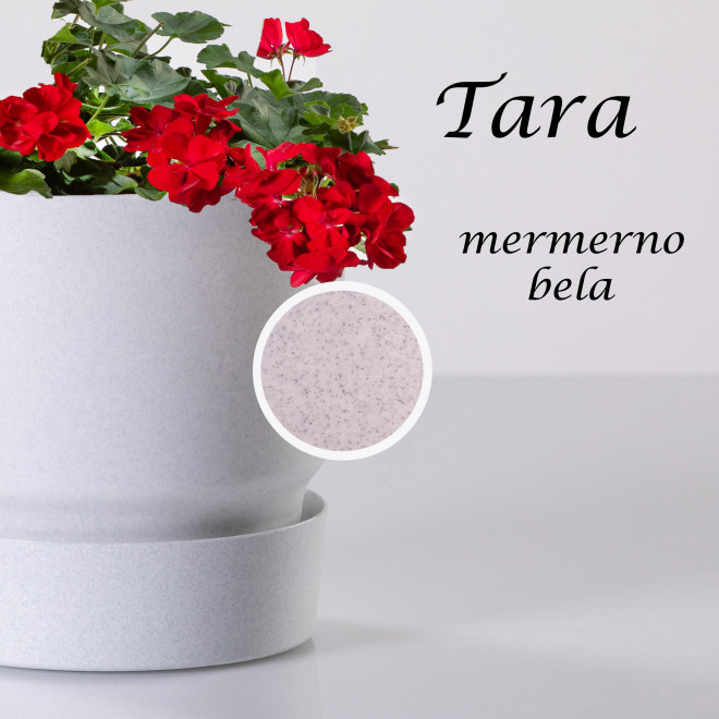 Tara saksija 17cm mermerno bela - dodatni pogled