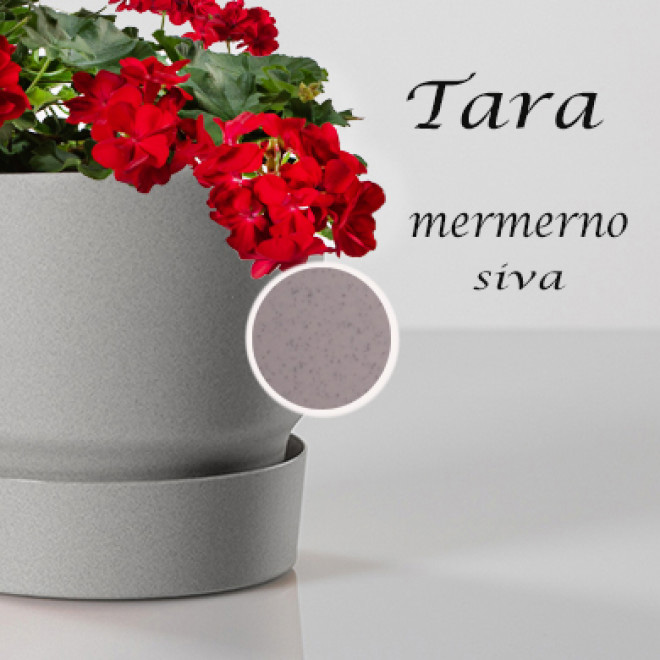 Tara saksija 35cm mermerno siva - dodatni pogled