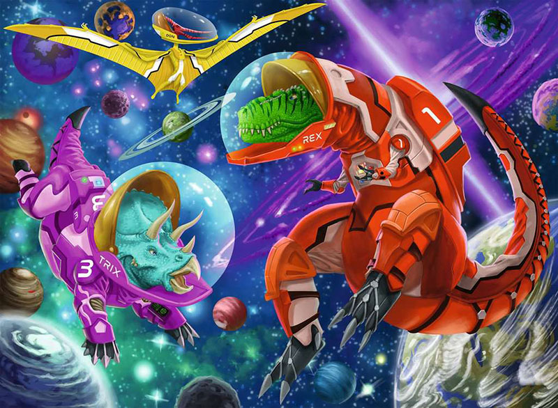 Ravensburger Slagalica 200 delova Dinosaurusi astronauti 12976 - dodatni pogled