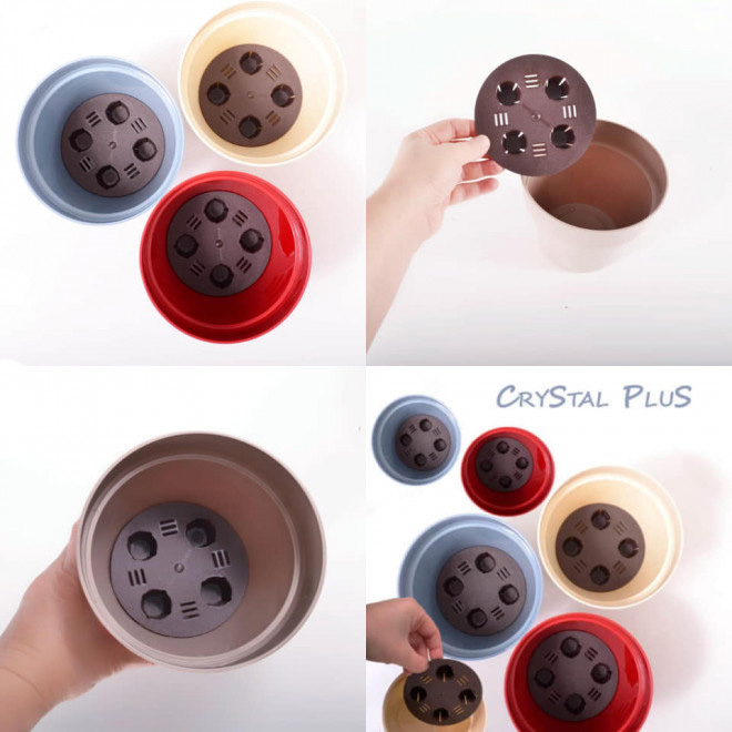 Crystal Plus saksija 14cm crna - dodatni pogled