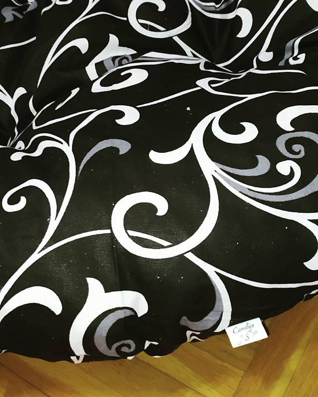 Okrugli jastuk sedalica za stolice 50 cm - Black Ornament - dodatni pogled