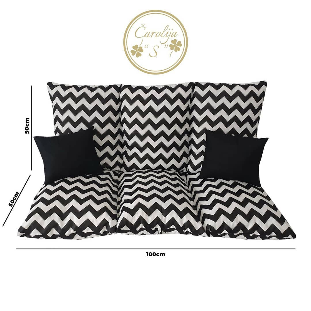 Jastuk Za Baštensku Ljuljašku 100 x 50 x 50 cm CIK CAK Bw - dodatni pogled