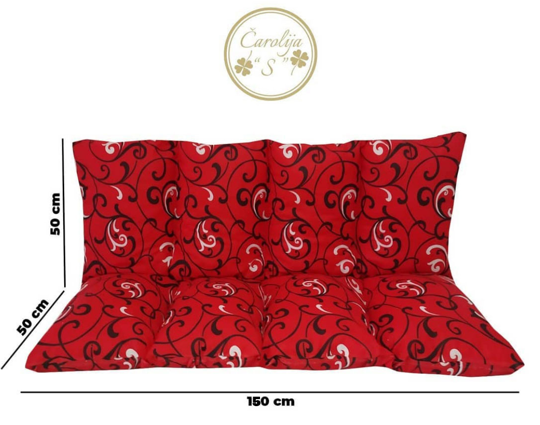Jastuk Za Baštensku Ljuljašku 150 x 50 x 50 cm Red ORNAMENT - dodatni pogled